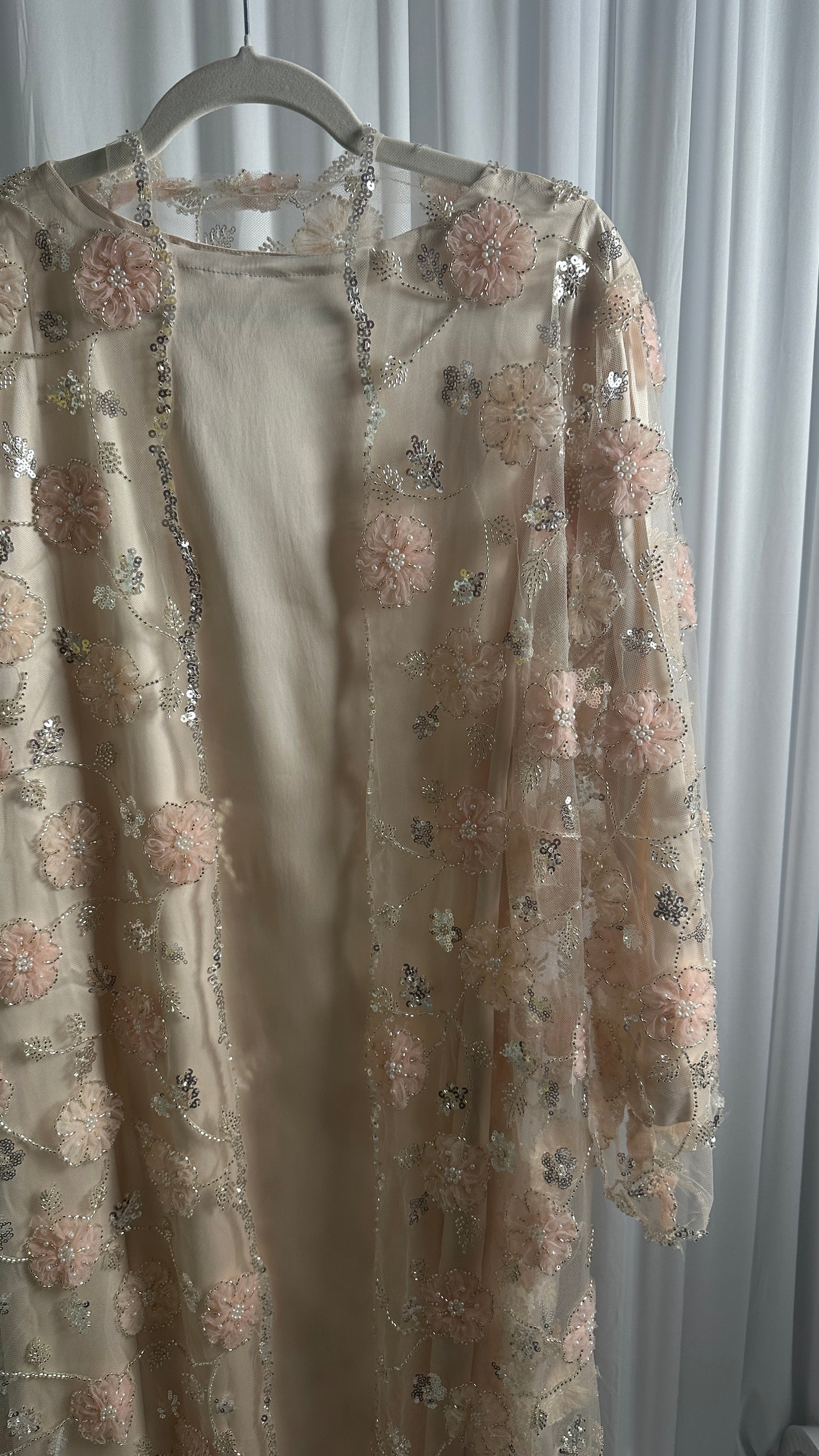 WARDA LIMITED EDITION DRESS (beige & pink)