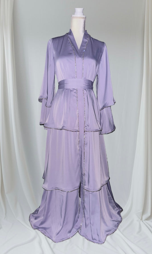 Satin Abaya in Lavender