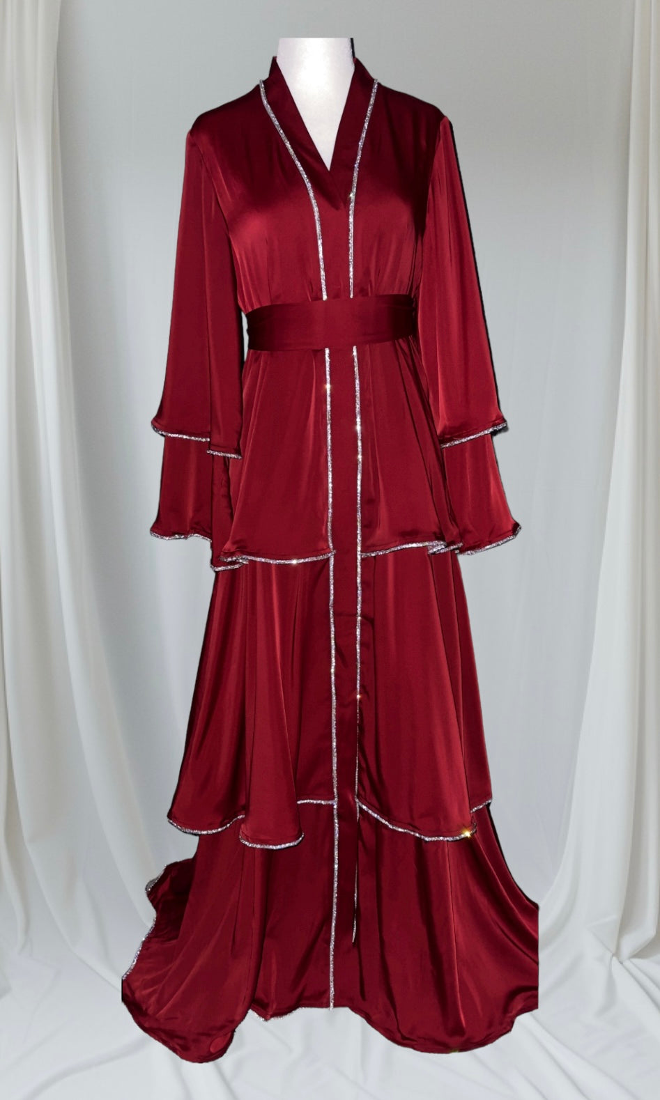 Satin Abaya in Red