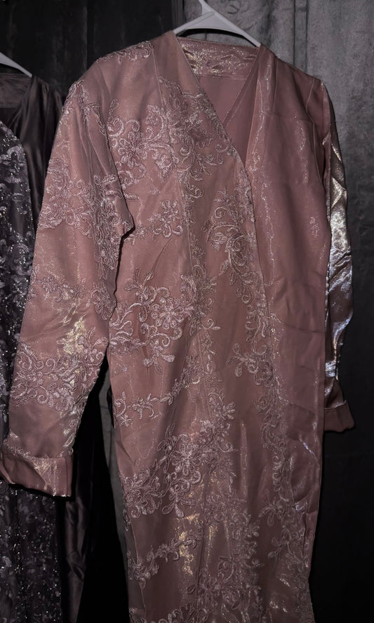 Laced Abaya in Pink