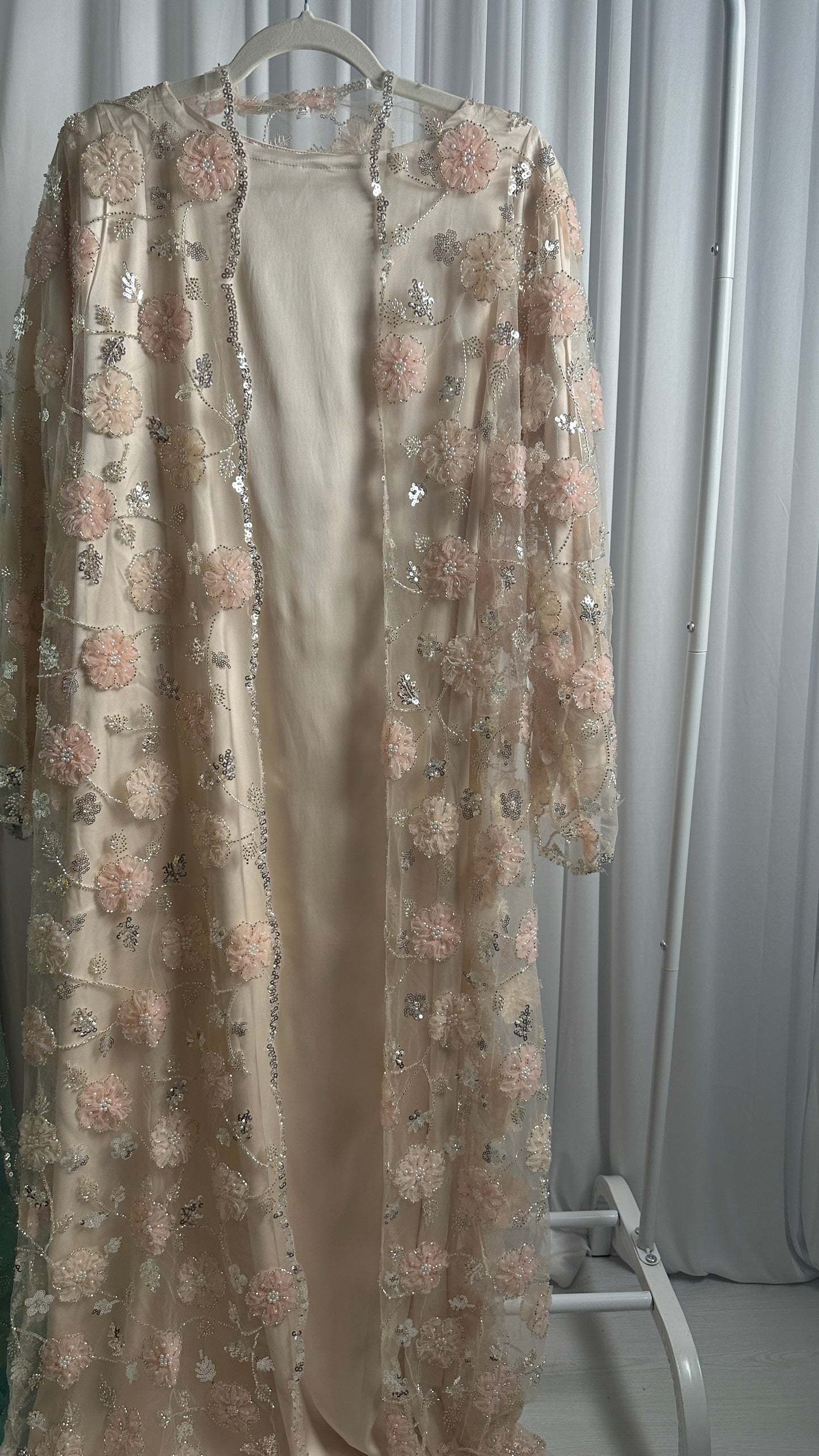 WARDA LIMITED EDITION DRESS (beige & pink)